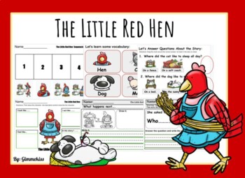 Preview of The Little Red Hen for Google Slides and Distant Learning