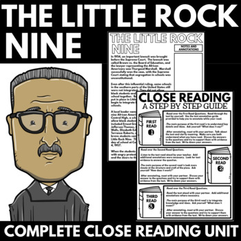 Preview of The Little Rock Nine Close Reading Activity - Black History Month Activities