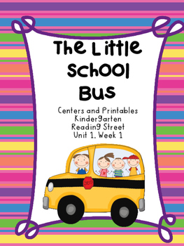 Preview of The Little School Bus, Kindergarten Centers and Printables, Distance Learning