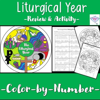 Preview of The Liturgical Year Color-by-Number Review and Activity