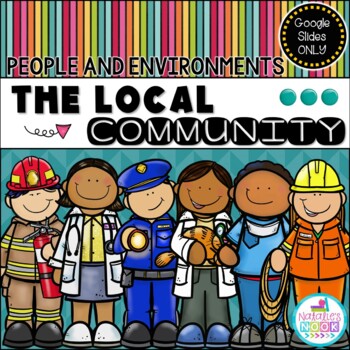 Preview of The Local Community & Community Helpers - Distance Learning (Google Slides only)