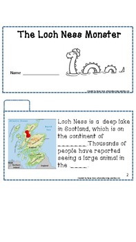 Preview of The Loch Ness Monster Tab Booklet
