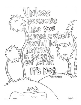 Dr. Seuss The Lorax Coloring Page by Miss Zilch | TpT