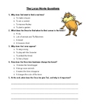 The Lorax Movie Worksheet (Simple for young kids)
