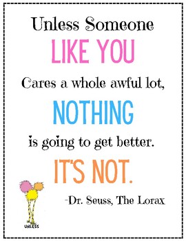 The Lorax Poster by Miss Pop's Place | TPT