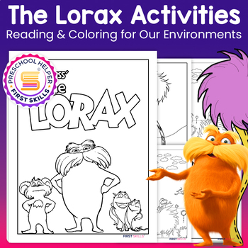 Preview of The Lorax Coloring Pages: Environmental Awareness Reading & Coloring Activities