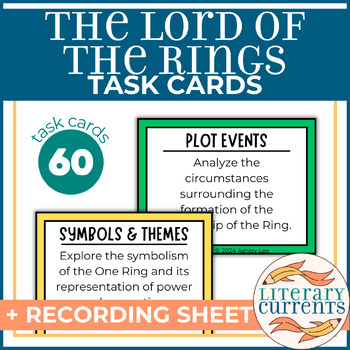Preview of The Lord of the Rings | Tolkien | Analysis Task Cards | AP Lit HS ELA