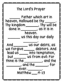 The Lord #39 s Prayer Worksheets