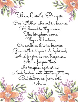 The Lord's Prayer(Catholic Version)/Our Father/Prayer Posters/Religion