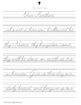 The Lord's Prayer Cursive Copy Work by Another Teaching Mama | TPT