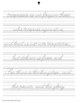 The Lord's Prayer Cursive Copy Work by Another Teaching Mama | TPT