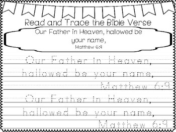 The Lords Prayer for Kids, Bible Activity, Prayer, Bible Verse
