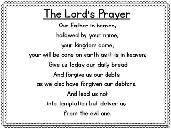 The Lord's Prayer Practice Pages by The Christian Kindergarten | TPT