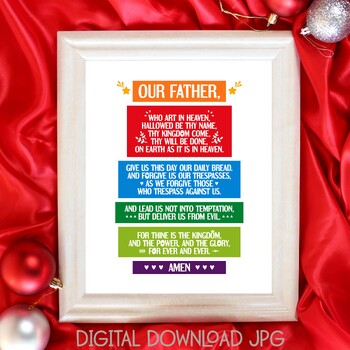 Preview of The Lord's Prayer poster. Our father, bible verse classroom decor