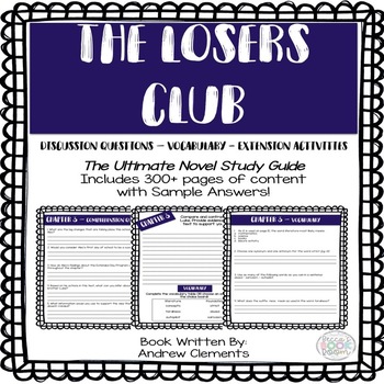 Preview of The Losers Club - Andrew Clements - Comprehension Questions & Vocab