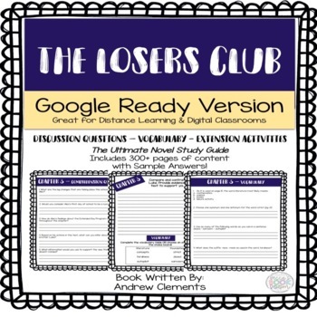 Preview of The Losers Club - Novel Study Guide - Google Ready - Distance Learning