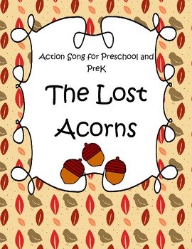 Preview of FALL Squirrels and Acorns Action Song and Counting Game Preschool FREE