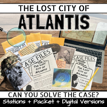 Preview of The Lost City of Atlantis Greek Mythology Primary Sources Research Activity