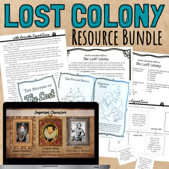 Preview of The Lost Colony of Roanoke Resource Bundle of 5 Lessons PRINT and DIGITAL