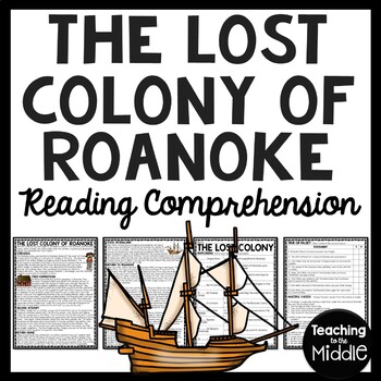 Preview of The Lost Colony of Roanoke Reading Comprehension Colonial America North Carolina