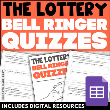 Preview of The Lottery Shirley Jackson - Free Reading Comprehension Quizzes - Bell Ringers