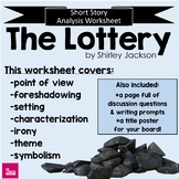 The Lottery -Short Story Analysis Wkst. & Discussion Quest