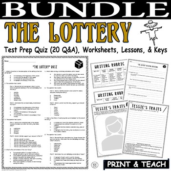 Preview of The Lottery Quiz Activities Pack Shirley Jackson Short Stories Comprehension PDF