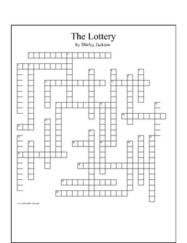 Preview of The Lottery by Shirley Jackson Crossword Puzzle