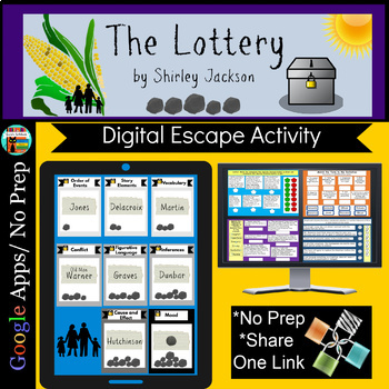 The Lottery by Shirley Jackson Escape Room Breakout Lesson Activities