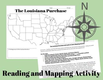 Preview of The Louisiana Purchase and Lewis & Clark Mapping Activity