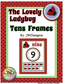 Preview of Numbers - Posters with Tens Frames - Ladybugs