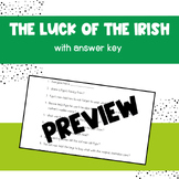 The Luck of The Irish Movie Comprehension Quiz