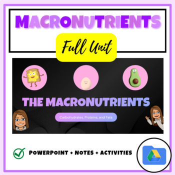 Preview of The Macronutrients: Full Unit