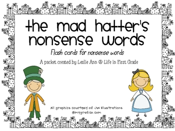 Preview of The Mad Hatter's Nonsense Words Flash Cards