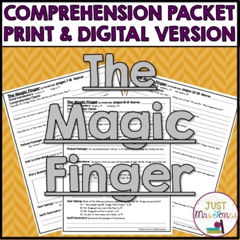 Preview of The Magic Finger by Roald Dahl Comprehension Questions