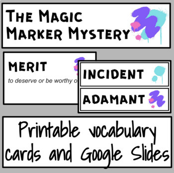 Preview of The Magic Marker Mystery StudySync Vocabulary Pack