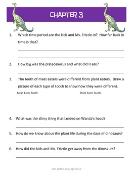 the magic school bus 9 dinosaur detectives worksheets for reading and