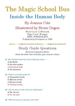 Preview of The Magic School Bus Inside the Human Body; Multiple-Choice Quiz w/Answer Key