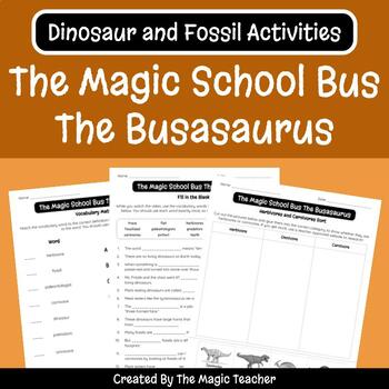 Preview of The Magic School Bus The Busasaurus - Dinosaur and Fossil Worksheets