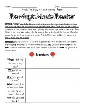 Preview of The Magical Movie Theater (Creative Writing Prompt Activity)