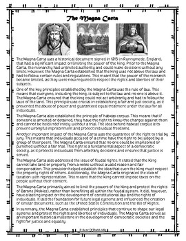 Preview of The Magna Carta (TCAP & TNReady Review! TN 7.33)