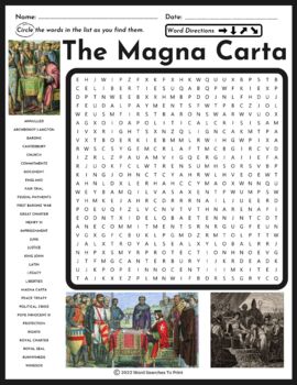 Preview of The Magna Carta Word Search Puzzle
