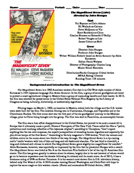 Preview of The Magnificent Seven Film (1960) Study Guide Movie Packet