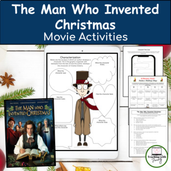 Preview of The Man Who Invented Christmas Movie Activities & Charles Dickens Lesson