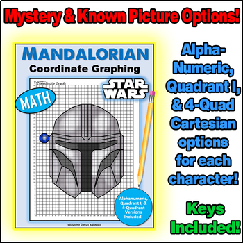 Preview of The Mandalorian (Star Wars) Mystery Picture Coordinate Graph! May the Fourth!