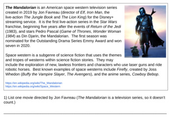 Preview of The Mandalorian: “The Marshal” season 2 premiere questions (Word & Google Forms)