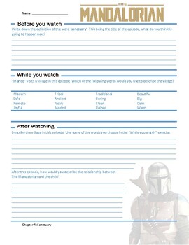 The Mandalorian season 1 worksheets for all episodes by My Reading Kids