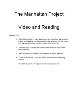 thesis statement about manhattan project