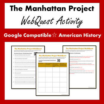 Preview of The Manhattan Project WWII WebQuest Activity (Google Comp)