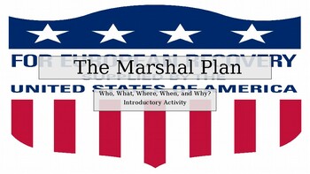 Preview of The Marshal Plan. Introductory and Close Read Activity